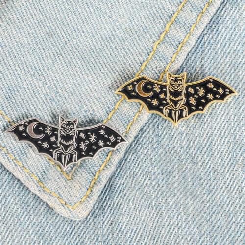 Jewelry Galaxy Brooch hot Flying Pin Bat Punk Enamel Badge Jacket Collar Jeans