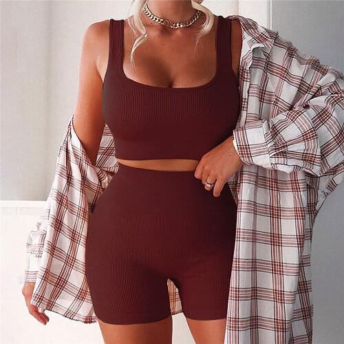 Women Sports Suits Seamless Bra High Waist Leggings Tracksuit Gym Fitness Workout Wear Female Running Athletics Sportswear