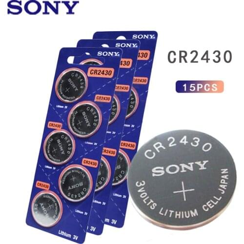15PCS Sony CR2430 Lithium Button Battery DL2430 BR2430 KL2430 Cell Coin Batteries 3V CR 2430 For Watch Electronic Toy Remote