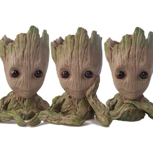 3 Style PVC Cute Cartoon Tree Man Aquarium Ornament Model Toy Pen Holder Plant Flower Pot Garden Home Decor Fish Tank Accessorie