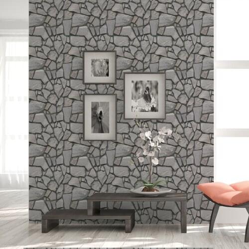 3D Stone Brick Wallpaper Self Adhesive Waterproof PVC Wall Stickers Bathroom Decor Kitchen Backsplash Tiles Decals Home Decor