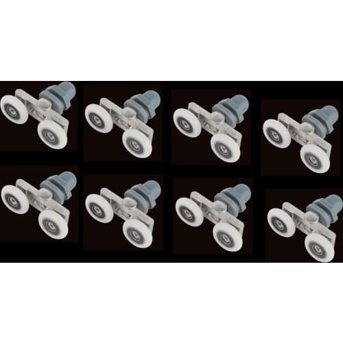 4pcs-8pcs/set 19/23/25/27mm Swinging Double Sliding Glass Pulley Bearing Door Rollers Runners Wheels For Shower Cabin Hardware