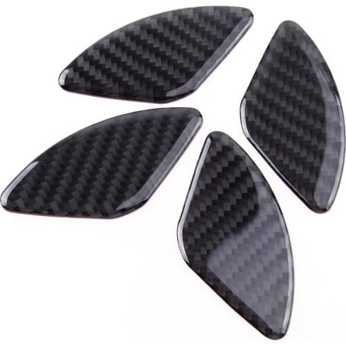 4Pcs/Set Car Interior Door Bowl Cover Trim Sticker Black Carbon Fiber Fit For Honda CR-V 2011 2010 2009 2008 2007