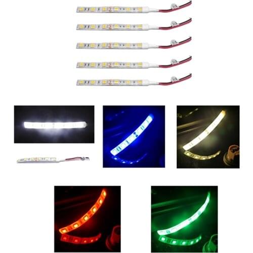 New 5Pcs 10Cm Waterproof 5050 Led Strip Lights Dc 12V Caravan Boat Car