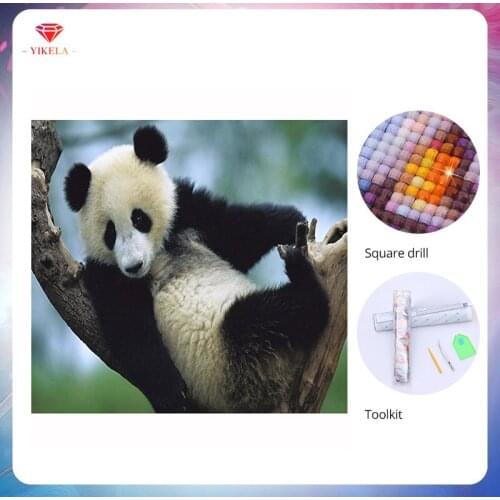 YIKELA 5D Animal Tree Panda Diamond Painting Cross Stitch Diamond Embroidery Mosaic DIY Diamonds Wall Stickers Home Decor