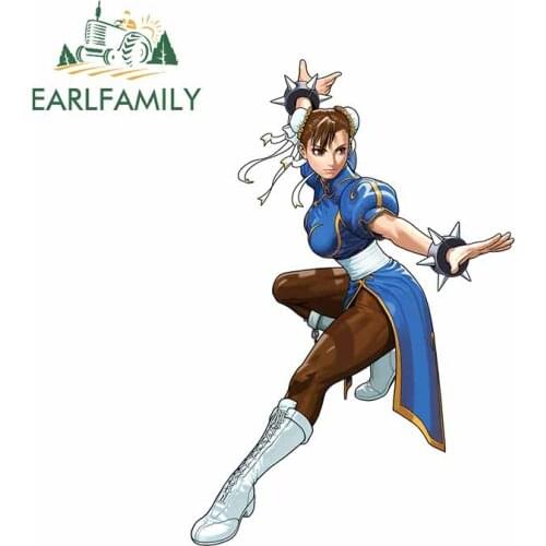 EARLFAMILY 13cm x 8.7cm for The King of Fighters Chun Li Cartoon Car Stickers Laptop Personality Anime Decal for Trunk Windows