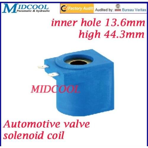 Automotive solenoid valve coil connector Insert type 12V DC inner hole 13.6mm high 44.3mm