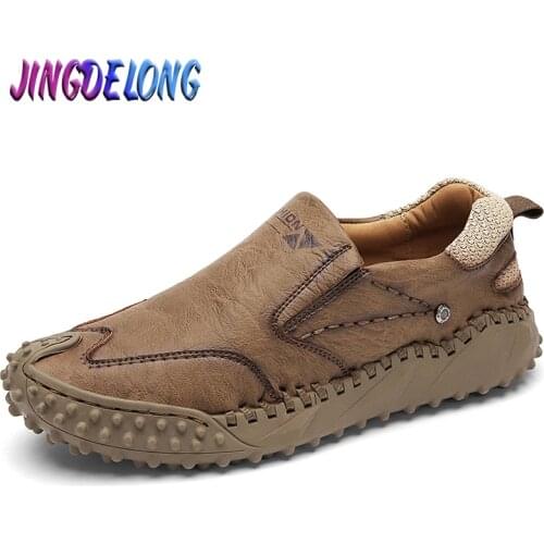 Brand Mens Shoes Genuine Leather Loafers Shoes Handmade Platform Soft Breathable Luxury Men Moccasins Designer Mens Sneakers