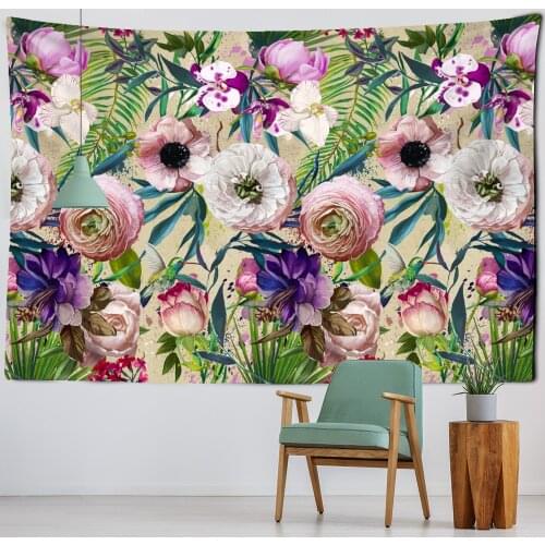 Flower Mandala Tapestry Wall Hanging Psychedelic Magic Bohemian TAPIZ Ins Bedspread Bedroom Living Room Decor