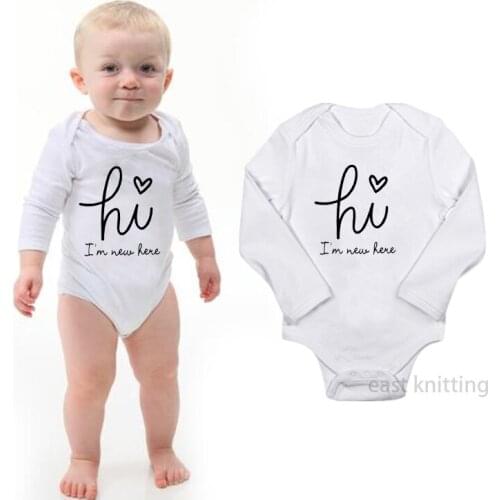 DERMSPE 2019 Fashion Newborn Baby Boys Girls Cotton Long Sleeve Letter Print Novel Romper Summer Baby Jumpsuit Clothes White