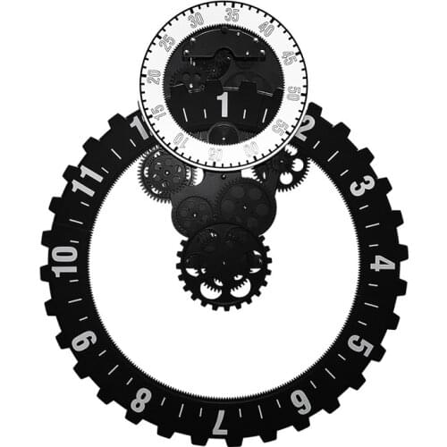 Home Electronic Clock Large Wall Clock Gear Watch Retro Living Room Wall Clocks Home Decor Creative Circular Mechanical SC045