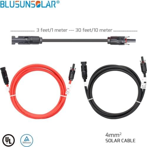 Hot Sale SOLAR PV Solar PV Connector with 4mm2 (12AWG) SOLAR PV Extension Cable For Solar Panel With Male/ Female Connector