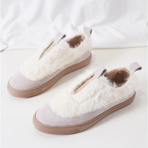 Fashion Womens Lamb Cashmere Sneakers Women Plush Fur Shoes Women Ladies Casual Platform Flats Female Outside Sneakers Femme