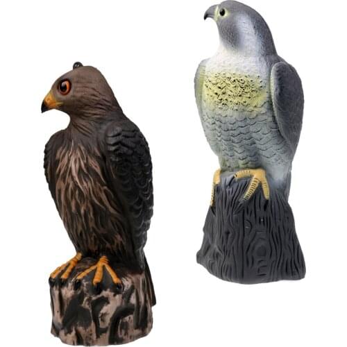 MagiDeal 2 Pieces / Set Large Realistic Eagle Hawk Hunting Decoy Pest Control Bird Pigeon Scarer Outdoor Garden Decorative