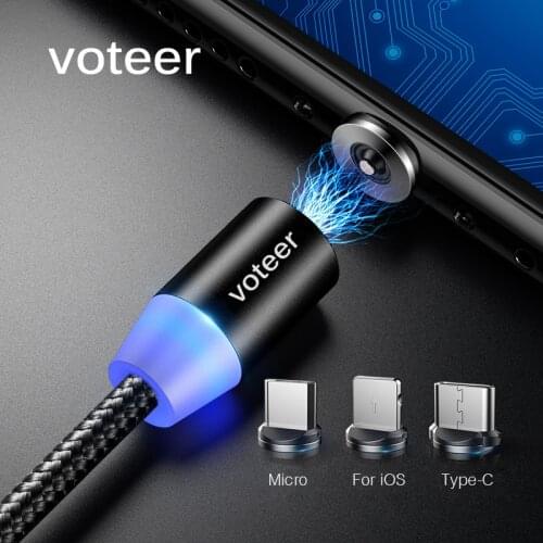Voteer 2M Magnetic Micro USB Cable For iPhone Samsung Huawei Xiaomi Fast Charging Wire Cord Magnet Charger Type C Magnetic Cable