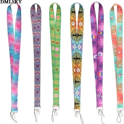 MD060 DMLSKY Cartoon Yoga Pattern lanyard Badge ID Mobile Phone Key Neck Straps Webbing