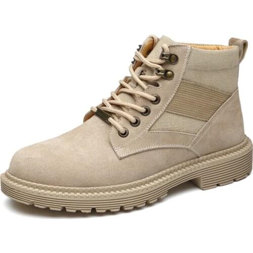 Martin Boots Mens Winter Plus Velvet Warm Cotton Shoes England Tooling Boots Snow Tide Shoes High To Help Military Boots