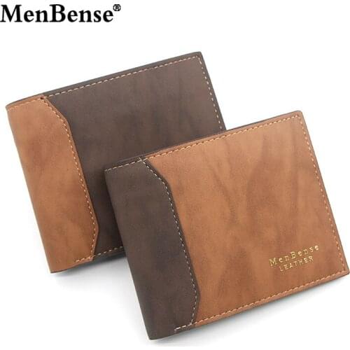 Mens Wallet Short Patchwork Clutch Bag Handbag Large Capacity PU Leather Wallets Female Money Purse PU Leather Coin Pocket