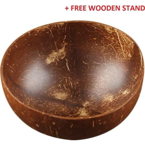 Natural Coconut Bowl Fruit Salad Noodle Rice Bowl Wooden Fruit Bowl Handicraft Decoration Creative
