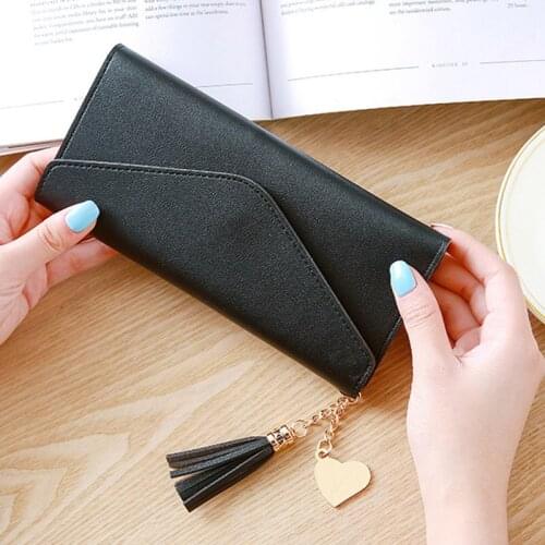 Newly Women Leather Slim Wallet Long Design Trifold Credit Card Holder Organizer Purse