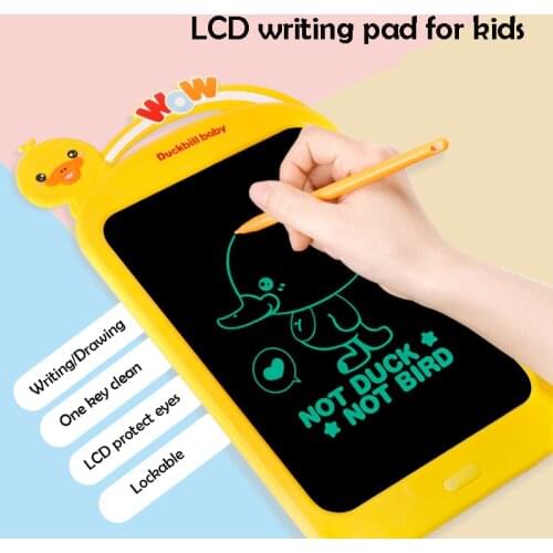 Cute duck baby Portable 10 Inch Smart LCD Writing Tablet Electronic Drawing Pad Graphic Tablet Board With Needle Pen for Kids