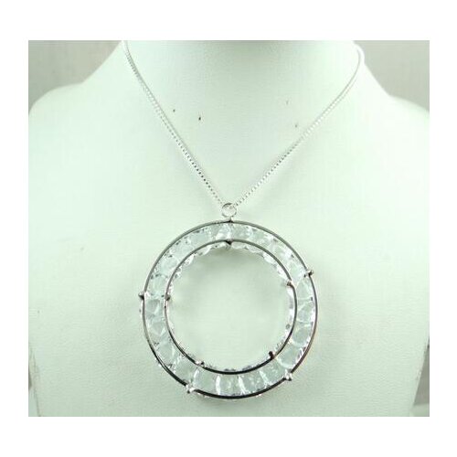 56*50mm Natural Circular crystal Silver Quartz crystal Turquoises alloy pendant for diy Jewelry making necklaces Accessories10pc