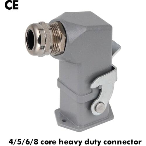 Heavy Load Connector HDC HA 4 5 6 8 Pin Heavy Duty Connector 10A Rectangle Aviation Plug Socket Waterproof Male Heavy Duty