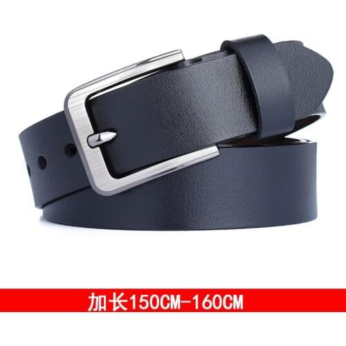 Large Size 160cm Leather Mens Lengthened Pin Buckle Cowhide Belt Extra Long Casual Leather Belt Mens Belt