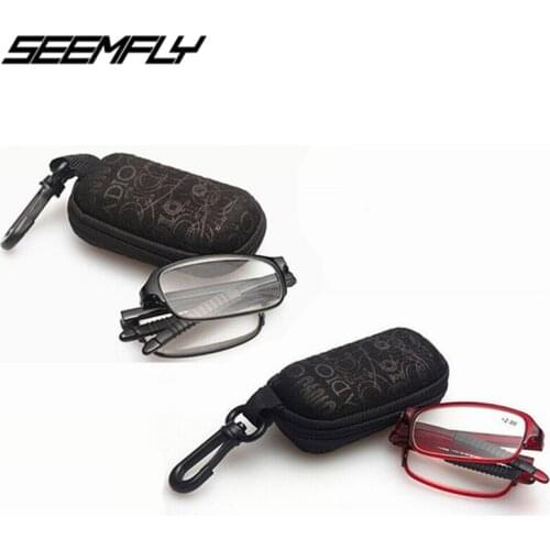 Seemfly Folding Reading Glasses With Case Men Women TR90 Clear Lens Presbyopia Eyeglasses Reader Eyewear Diopter +1.0 To +4.0