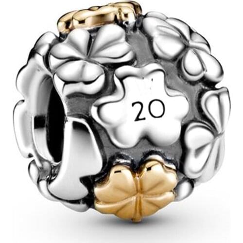 Fits Pandora Bracelet 925 Sterling Silver 2020 Limited Edition Four-leaf Clover Charm Beads for Jewelry Making DIY Gift Bijoux