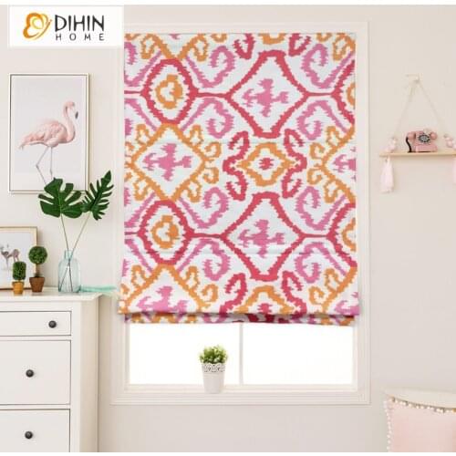 DIHIN HOME Modern Jacquard Roman Blinds For Living Room Window Treatment Roller Blinds