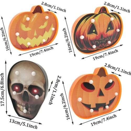 1Pcs Halloween Pumpkin Witch Spider LED Lights Lamp DIY Hanging Horror Happy Halloween Decoration Home Outdoor Party Supplies