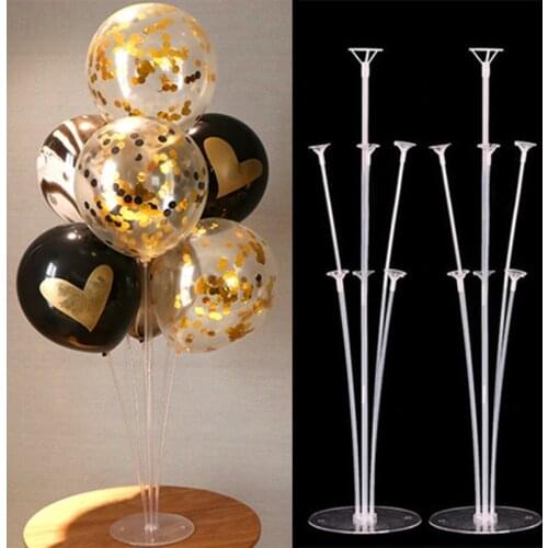 Balloon Stand Support 7 Tubes Ballon Stand Holder Wedding Decoration Aid Moubarak Baby Shower Girl Happy Birthday Party Supplies