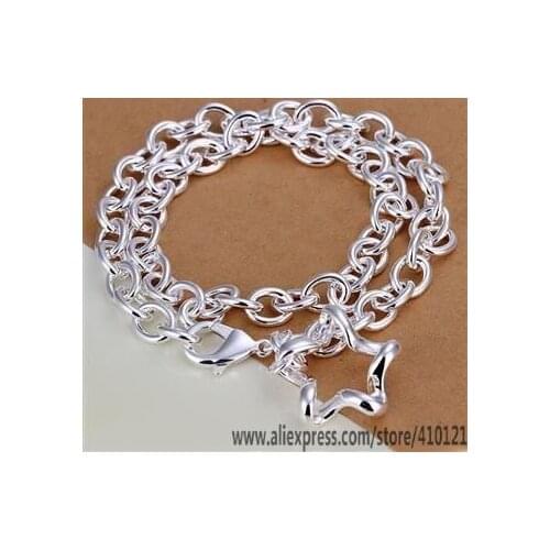 N250 Lucky Charm Silver Color Pendants For Women Sterling Necklace Girl Lady Accessories Fashion Twisted Flower Necklaces