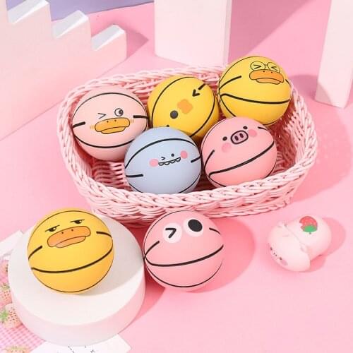 1PC Cartoon Rubber Bouncy Ball Child Sports Games Elastic Juggling Jumping Balls Rubber Outdoor Toy Soft Elastic Basketball ZLL