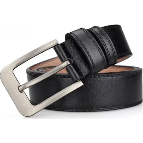 2020 Business Men Belts of Leather Luxury Design Pin Buckle Belts for Jeans Black Brown Waist Strap Belt Classic Ceinture Homme