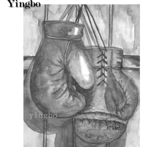 5D Diamond Painting Boxing Gloves Black And White Art Full Sqaure Round DIY Diamond Embroidery Mosaic Rhinestone Kit Home Decor