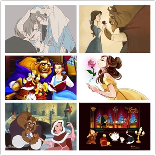 Disney Classic Anime Beauty And The Beast Hand-Painted Diamond Painting Cross Stitch Embroidery Mosaic Artist Home Decoration