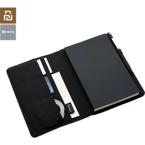 Youpin Kaco Noble Paper Notebook PU Leather Cover Multi-layer Storage Design A5 Size Equip with Gel Pen for Business School Gift