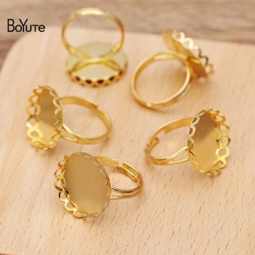 BoYuTe Custom Made (200 Pieces/Lot) Fit 18MM Cabochon Blank Ring Settings Handmade Diy Jewelry Accessories Materials