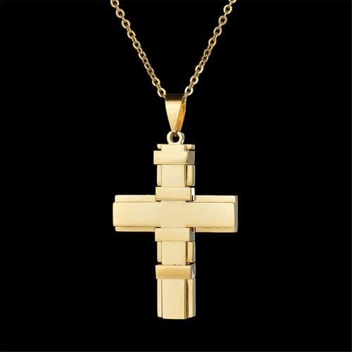 DarkMag Simple Classic Fashion Double Sided Cross Antique Gold Color Pendant Girl Short Long Chain Necklaces Jewelry For Women