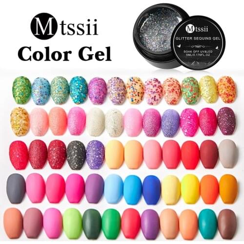 Mtssii 5ml Gel Nail Polish Varnishes Pure Color Semi Permanent Base top Need UV LED lamp Manicure Paint Hybrid nails gel polish