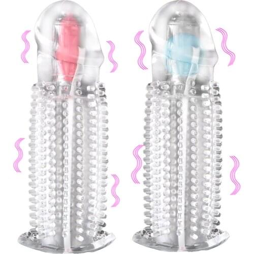 Adult Erotic Products Reusable Penis Sleeve Penis vibrators Condom Cock Enlarger Delay Ejaculation Sex Toys for Men