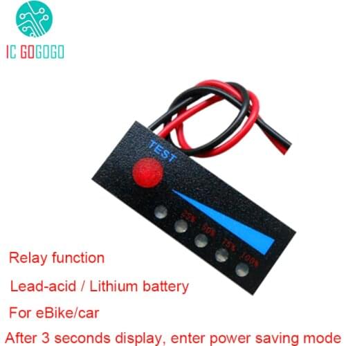 1S 2S 3S 4S 5S 7S 12V 24V 48V Lithium Battery Capacity Indicator Module Display 3.7V 4.2V Power Level Li-ion / Lead acid eBike