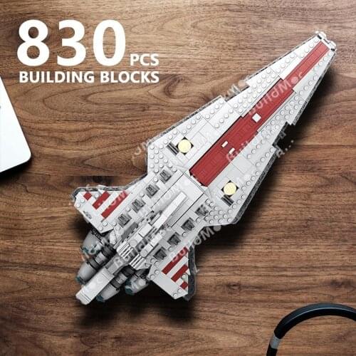 MOC Destroyer UCS Micro Venator Class Republic Attack Cruiser Building Blocks Star Space Ship Bricks Childrens Toy Puzzle Gift