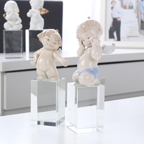 Creative Nordic Crystal Ceramic Angel Decoration Home Desktop Soft Model Decoration Crafts
