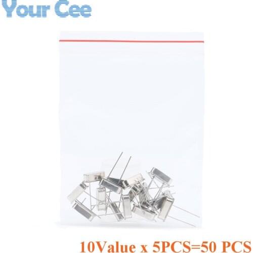 10Value x 5PCS=50 PCS Crystal Oscillators HC-49S Assortment Kit Quart Resonator 4M 6M 8M 12M 16M 20M 24M 25M 26M 27M