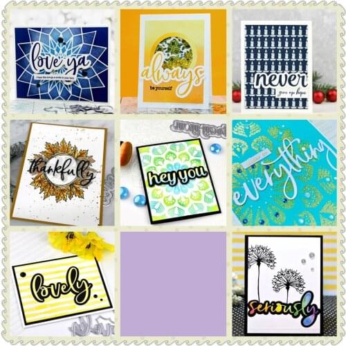Metal Cutting Dies Artistic Warm Words Letters LOVELY ALWAYS HEY U NEVER Scrapbooking Album Paper DIY Cards Craft Embossing Dies