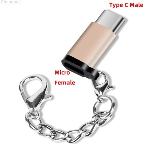 Metal Micro USB To USB C Connector for Xiaomi Redmi Note 8 7 Mix Alpha mi 9 6 Microusb Otg Micro To Type C Usbc Adapter Keychain