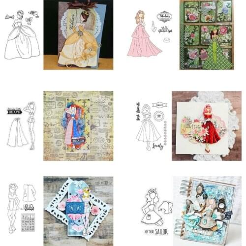 Lovely Girl with Fashion Party Dress Transparent Silicone Clear Stamp For Scrapbooking DIY Craft Decoration Soft Stamp